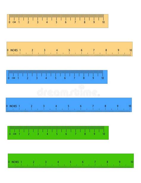 Measuring Length With Rulermeasurement In Centimeters And Inches Stock