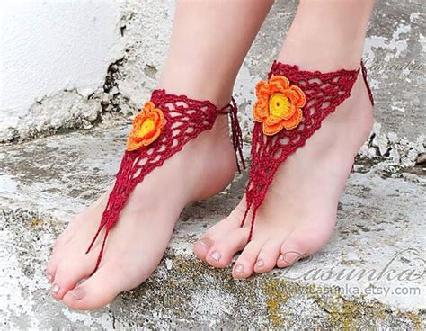 Crochet Lace Barefoot Sandals Foot Fetish Footless Sandals Etsy Uk