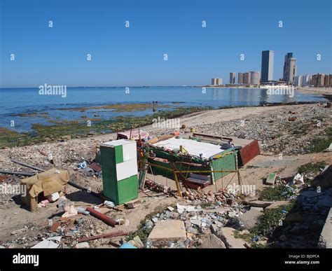 Central Tripoli Beach Mediterranean Libya Stock Photo Alamy