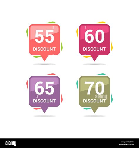 Sale Discount Square Icons Special Offer Price Signs 75 80 85 And