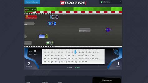 Nitro Type Race 90 Wpm Youtube