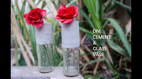 Diy Concrete And Glass Vase Youtube