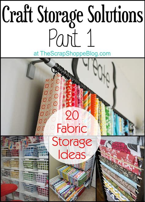 Genius ideas to solve your craft room storage woes. 20 Fabric Storage Ideas - The Scrap Shoppe