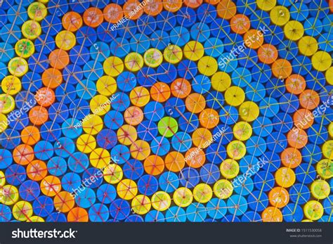 Mosaic Made By Plastic Bottle Caps Environmentally Friendly Concepts