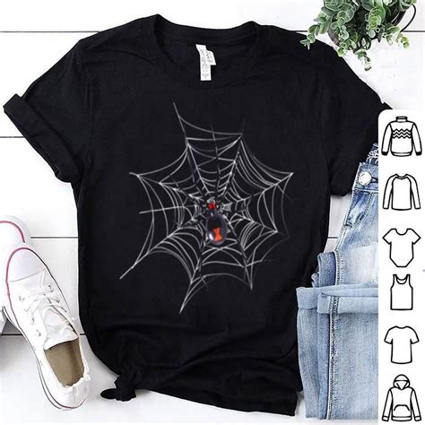 Top Halloweens Black Widow Spider On Cobweb Shirt Cities In Los Angeles
