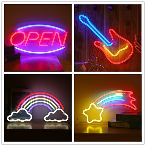 Colorful Rainbow Cloud Neon Sign Led Night Light Table Lamp Neon Light