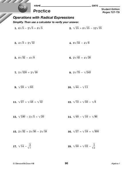 radical equations worksheet algebra 2