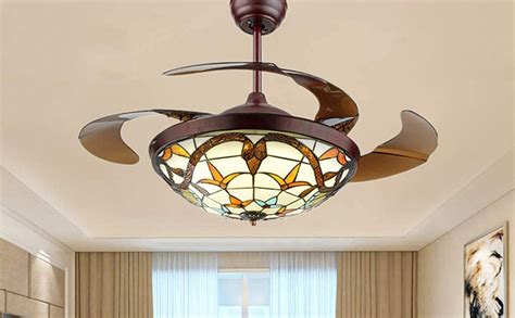 Morechange 42 Tiffany Style Ceiling Fans With Lights And