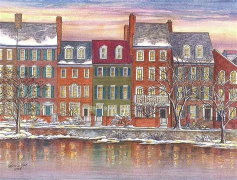 Homes On The Waterfront Old Town Alexandria Va Painting By Leisa