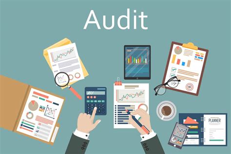 Auditing Concept Background With Office Objects Vector Art At Vecteezy