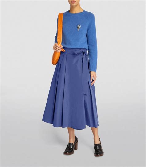 Womens Weekend Max Mara Blue Taffeta Midi Skirt Harrods Countrycode