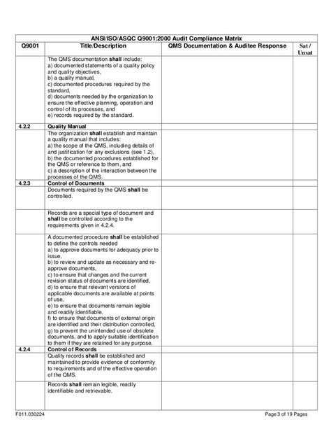 Iso Audit Checklist For Training Department Objectives Universeper