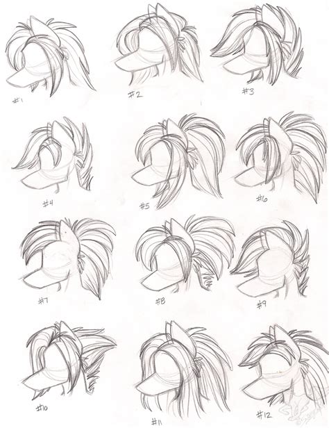 Female Anthro Wolf Hairstyles By Stangwolf How To Draw Hair Furry