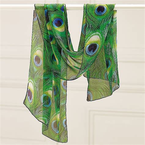 Buy Peacock Feathers Silk Scarf From Museum Selection