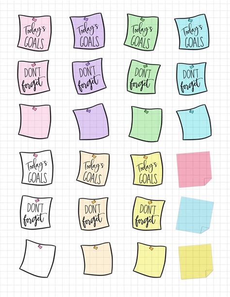 Sticky Notes Digital Stickers For Goodnotes Planner Basic Etsy