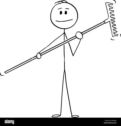 Vector Cartoon Stick Figure Drawing Conceptual Illustration Of Man Or