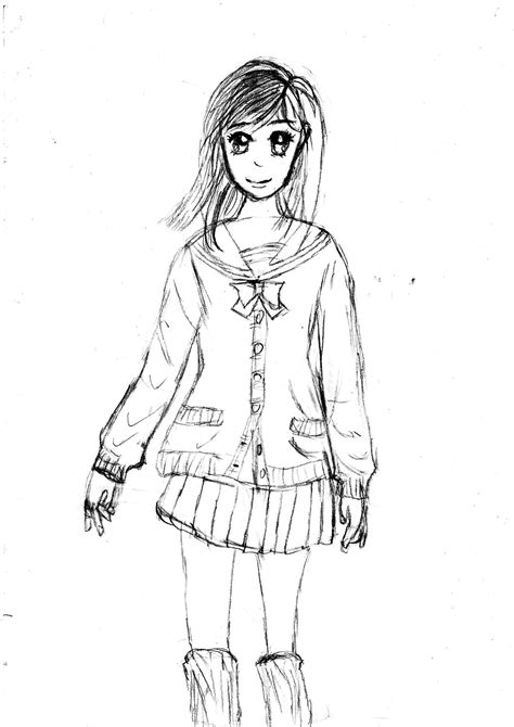 Anime Girl Sketch By Numbersevenart On Deviantart
