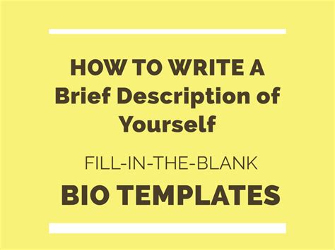 How To Write A Brief Description Of Yourself With Examples