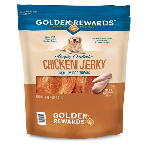 Golden Rewards Chicken Flavor Premium Dry Jerky Treats For All Dogs 64