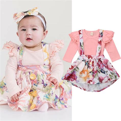 Fashion Cute Infant Newborn Baby Girls Clothes Fly Sleeve Bodysuit