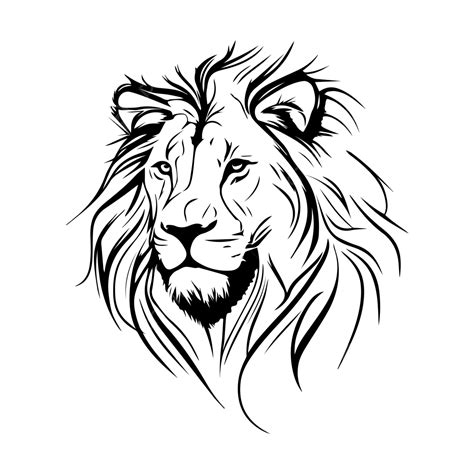 Lion Tattoo Black Royalty Face Outline Clipart Vector Lion Tatoo Lion