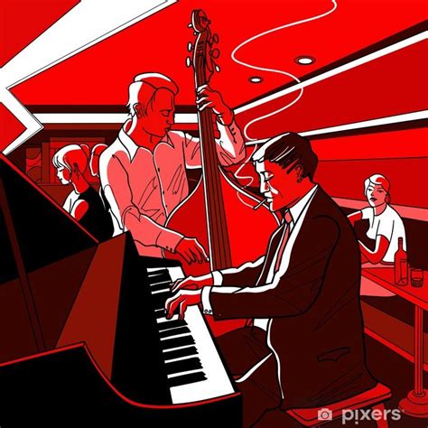 Wall Mural Jazz Band Pixersus