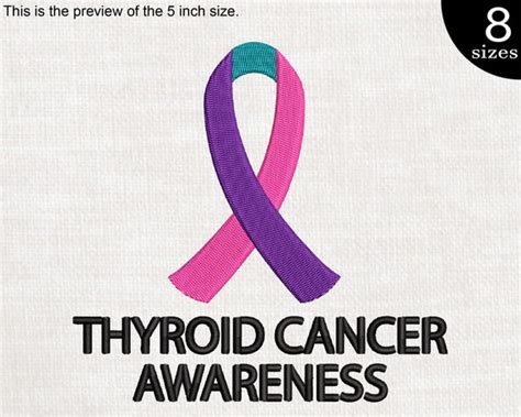 Thyroid Cancer Awareness Purple Ribbon Design For Embroidery Etsy