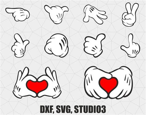 Mickey Mouse Hands Mickey Mouse Svg Disney Svg Heart Hands Etsy