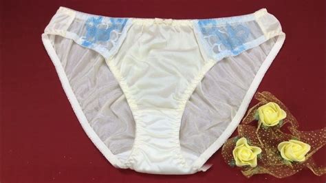 Yellow Nylon Panties Panty Womens Underwear Bikini Sexy With Lace Light Blue And Ribbon Japanese
