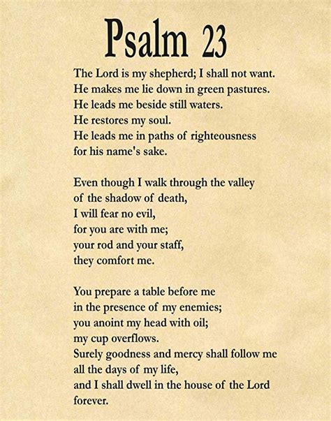 Psalm 23 Christian Wall Art Psalm 23 The Lord Is My Shepherd