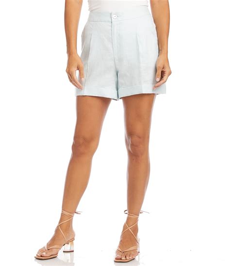 Karen Kane High Waisted Cuffed Hem Pleated Shorts Dillards