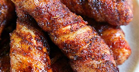 Sweet And Spicy Bacon Wrapped Chicken Tenders Plain Chicken