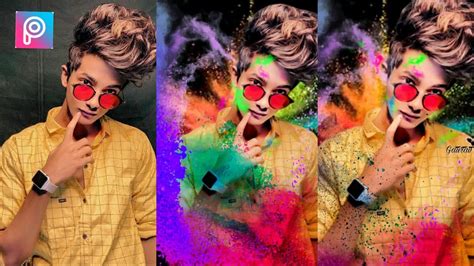 PICSART HOLI PHOTO EDITING TUTORIAL STEP BY STEP IN HINDI HOLI PHOTO EDITING BY GY EDITZ