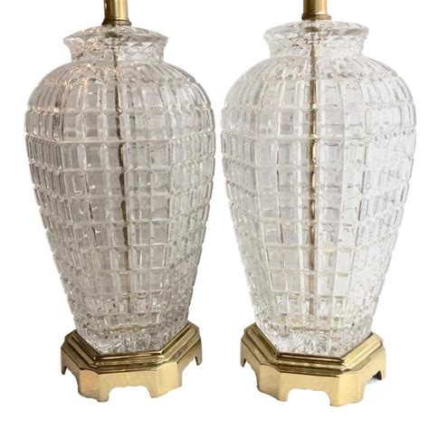 Pair Of Cut Crystal Lamps For Sale At 1stdibs