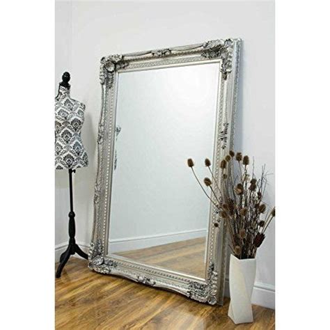 Lawson Wide Frame Full Length Leaner Pewter Silver Wall Floor Mirror 62