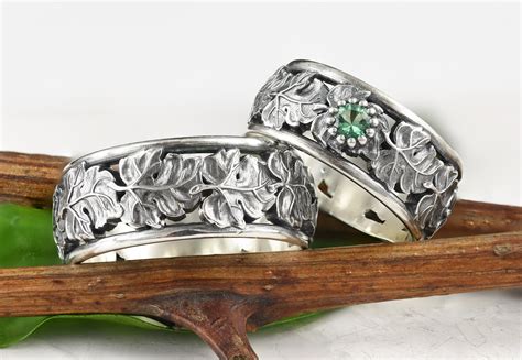 Unique nature leaf wedding ring nature inspired sterling | Etsy
