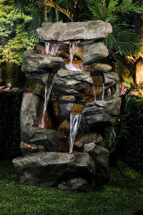 Indoor Outdoor Rock Waterfall Landscape Water Fountain Led
