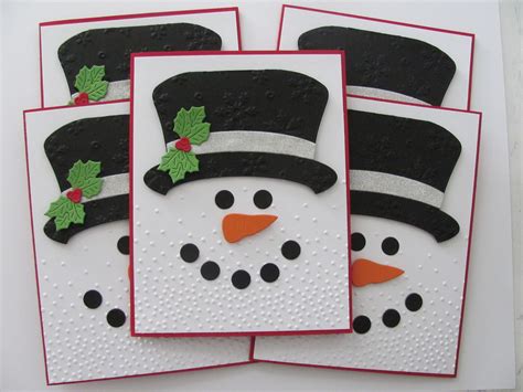 Christmas Cards Snowman Cards Snowman Card Set Greeting Etsy