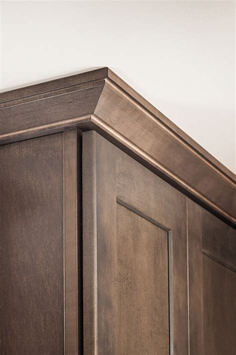 Dark cabinets with white crown molding home decor kitchen. Shaker Crown Moulding - Aristokraft Cabinetry