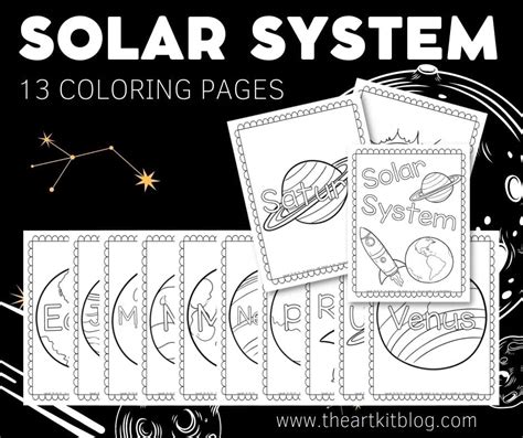 Printable Solar System Coloring Pages Free The Art Kit