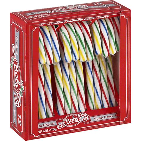 Bobs Candy Canes Cherry Rainbow Packaged Candy Quality Foods
