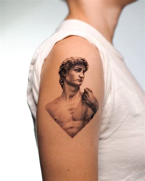 Micro Realistic Michelangelos David Tattoo On The