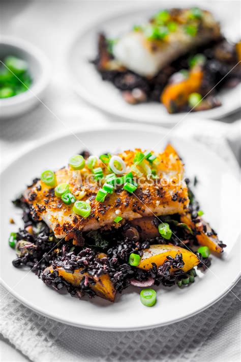 Grilled Fish With Black Rice