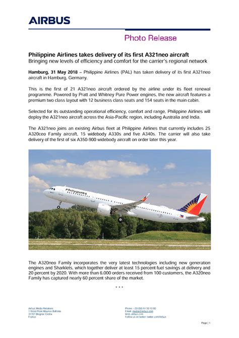 Philippine Airlines Takes Delivery Of Its First A321neo Aircraft