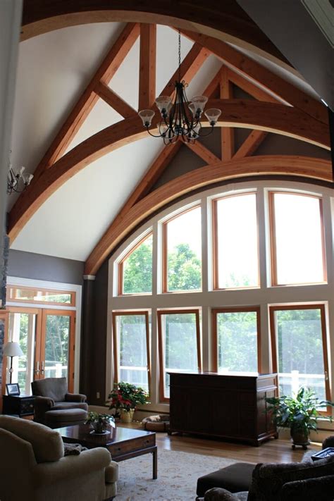 Timber Frame Home Arched Wood Trusses