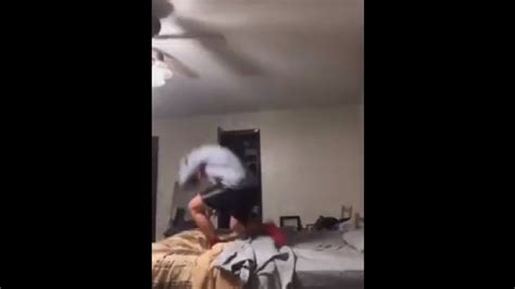 Guy Hit His Head In A Ceiling Fan Attempting A Flip On The Bed Youtube