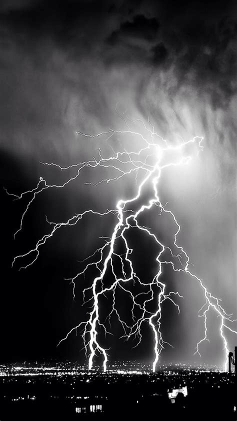 Home > black and white wallpapers > page 1. Storm Lightening Over City #iPhone #6 #plus #wallpaper | Black and white wallpaper iphone, Black ...