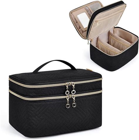 Bagsmart Makeup Bag Double Layer Makeup Case With Acrylic