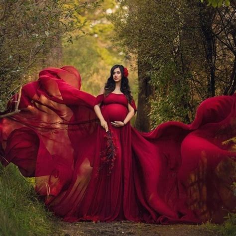 Sexy Long Maternity Dress Chiffon Off Shoulder Pregnancy Dress For Photo Shoot Women Pregnant