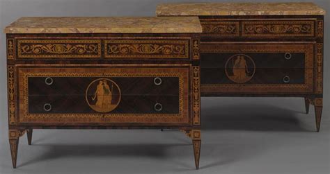 C1800 A Pair Of Italian Neoclassical Rosewood Tulipwood And Fruitwood